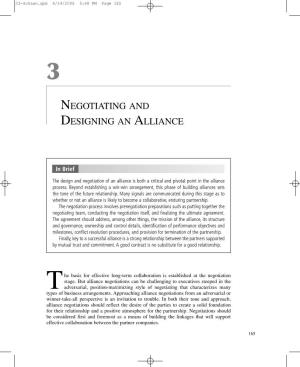 Negotiating and Designing an Alliance