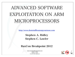 Advanced Software Exploitation on Arm Microprocessors