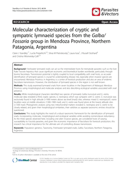Molecular Characterization of Cryptic and Sympatric Lymnaeid Species from the Galba