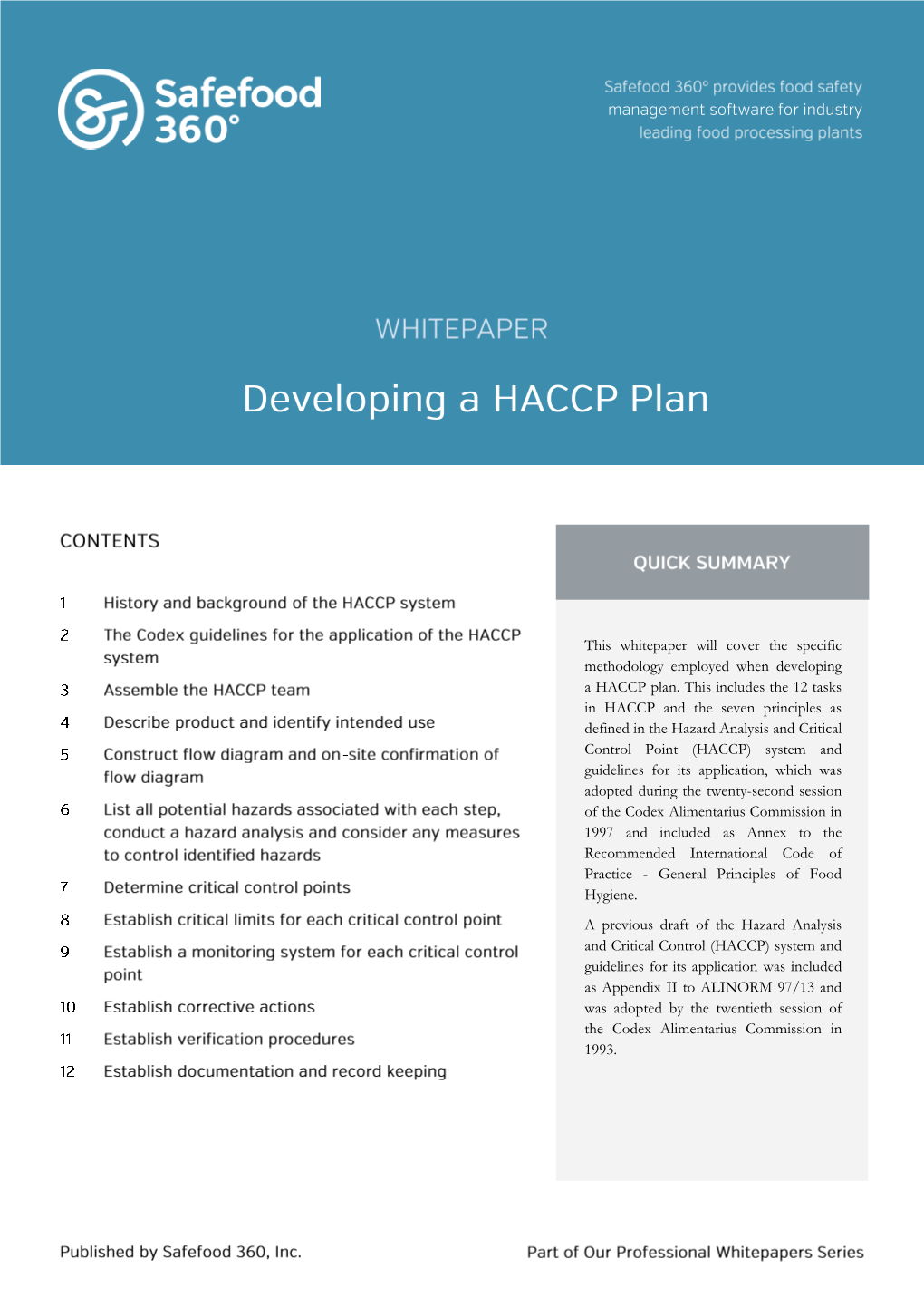 Developing a HACCP Plan