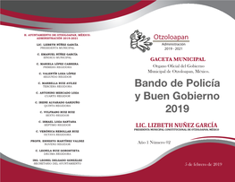 BANDO MUNICIPAL Otzoloapan 2019.Pdf