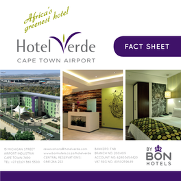 Hotel Verde Fact Sheet Aug 2013 Electronic.Indd