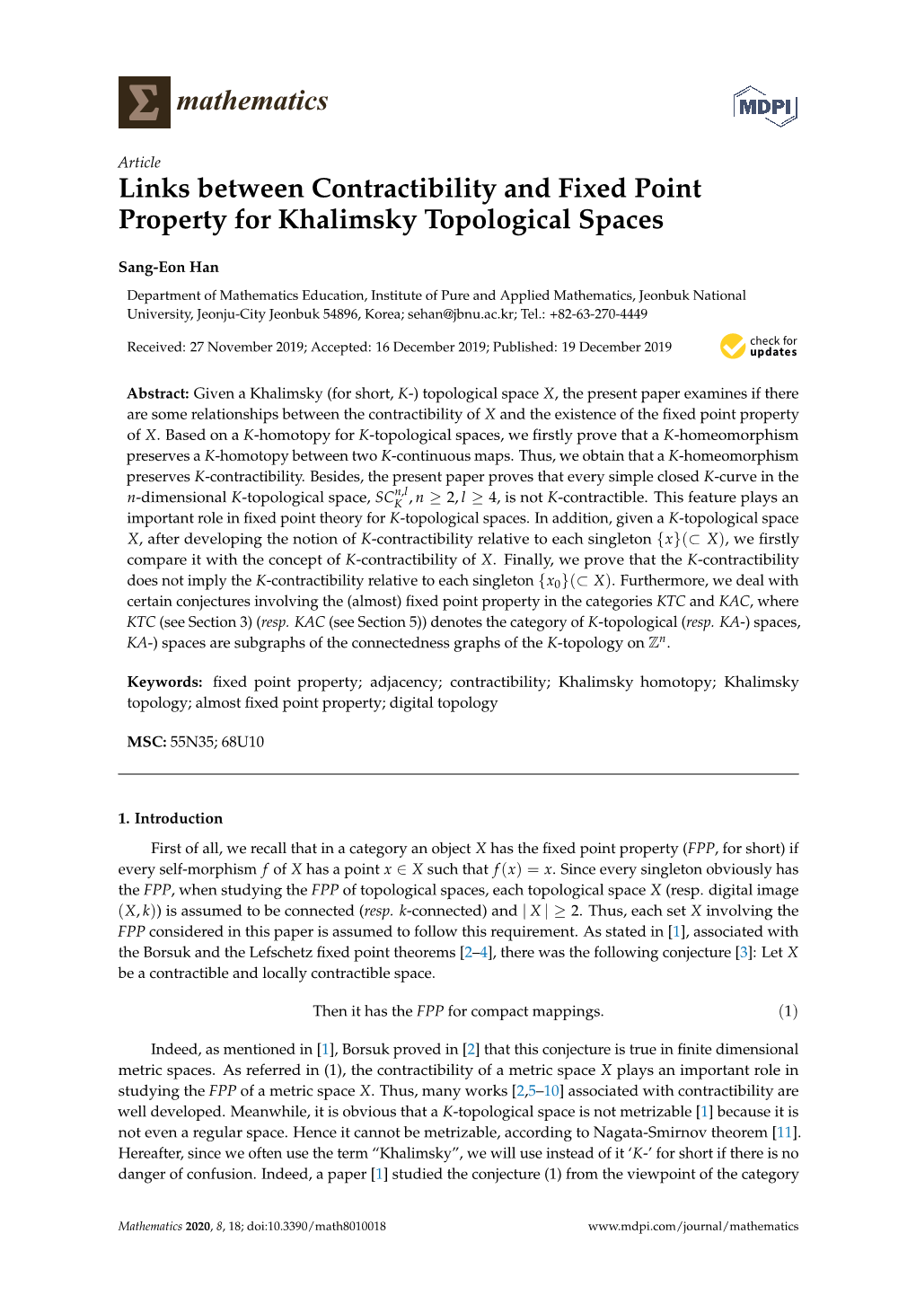 Links Between Contractibility and Fixed Point Property for Khalimsky Topological Spaces