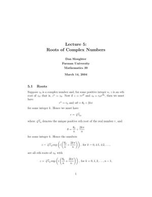 Roots of Complex Numbers