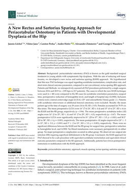 A New Rectus and Sartorius Sparing Approach for Periacetabular Osteotomy in Patients with Developmental Dysplasia of the Hip