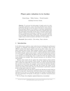 Player Pairs Valuation in Ice Hockey