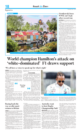 World Champion Hamilton's Attack On