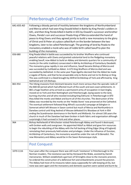 Peterborough Cathedral Timeline