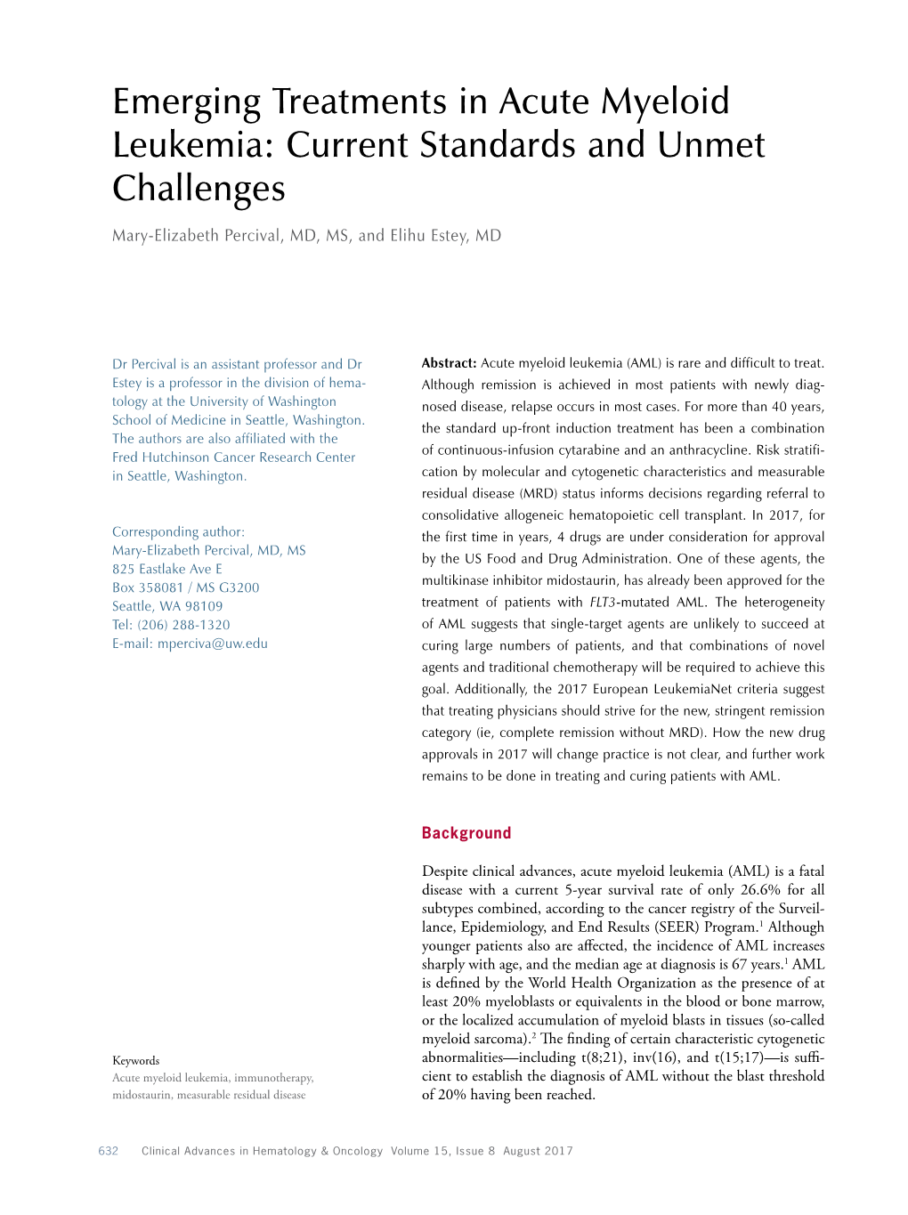 Emerging Treatments in Acute Myeloid Leukemia: Current Standards and Unmet Challenges