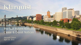 Pre-Suit Patent Notices and Cease & Desist Notices