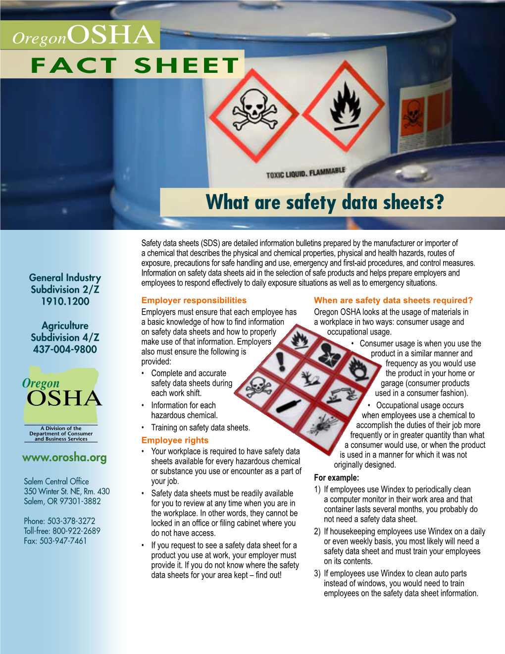 FACT SHEET What Are Safety Data Sheets?