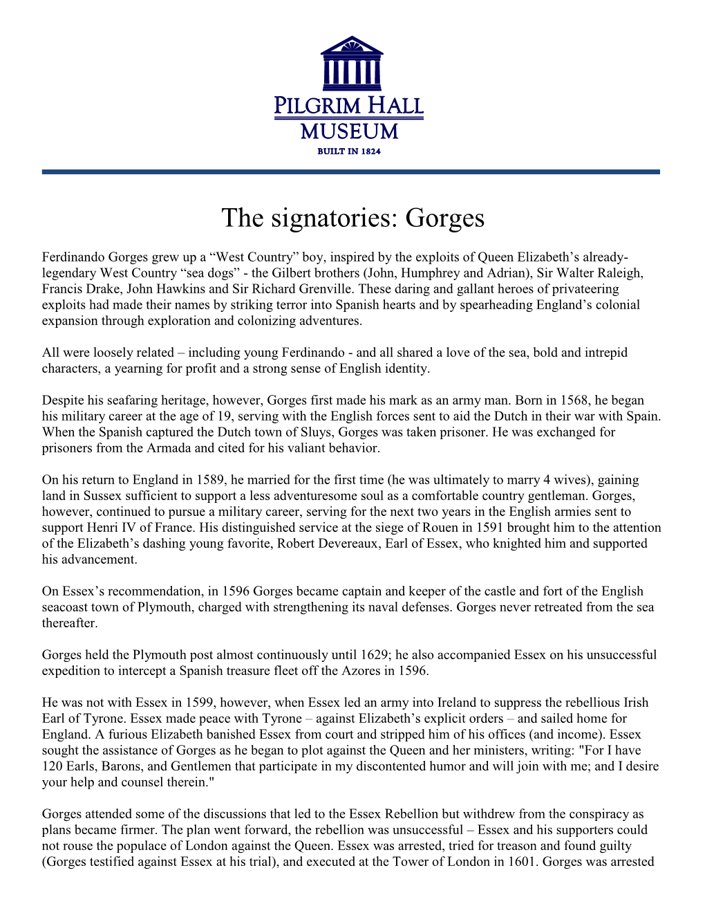 The Signatories: Gorges