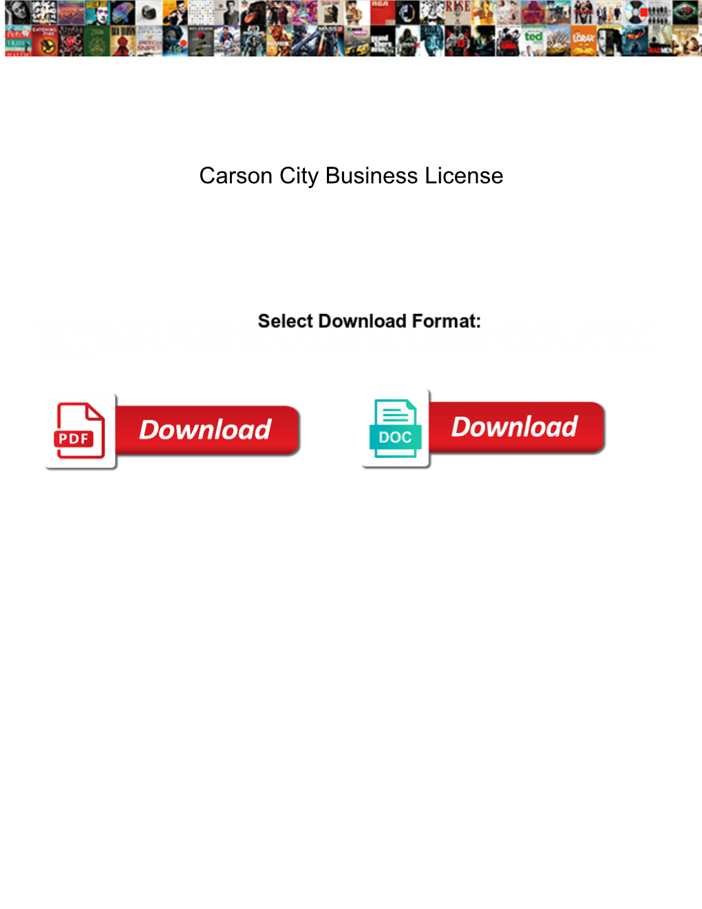 Carson City Business License