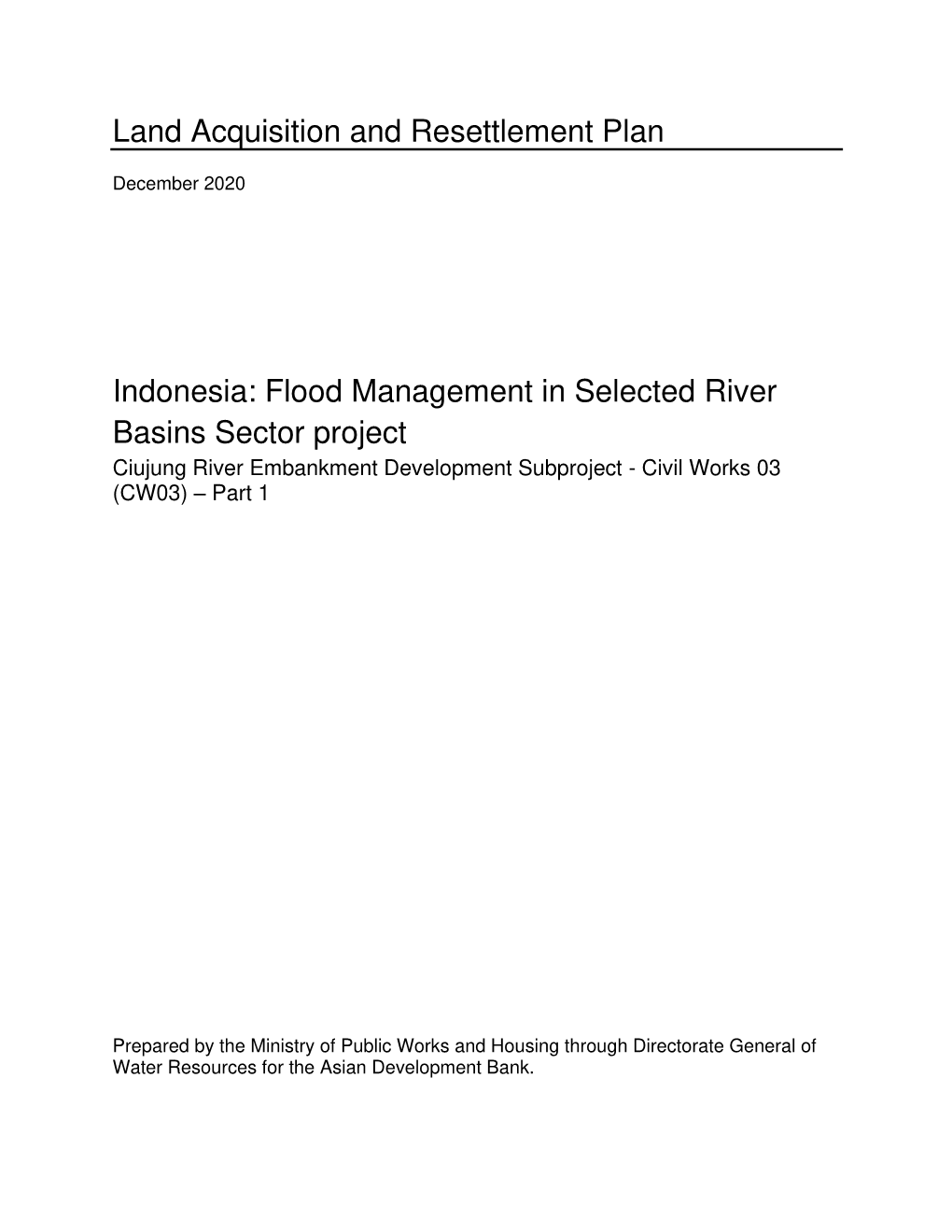 Land Acquisition and Resettlement Plan