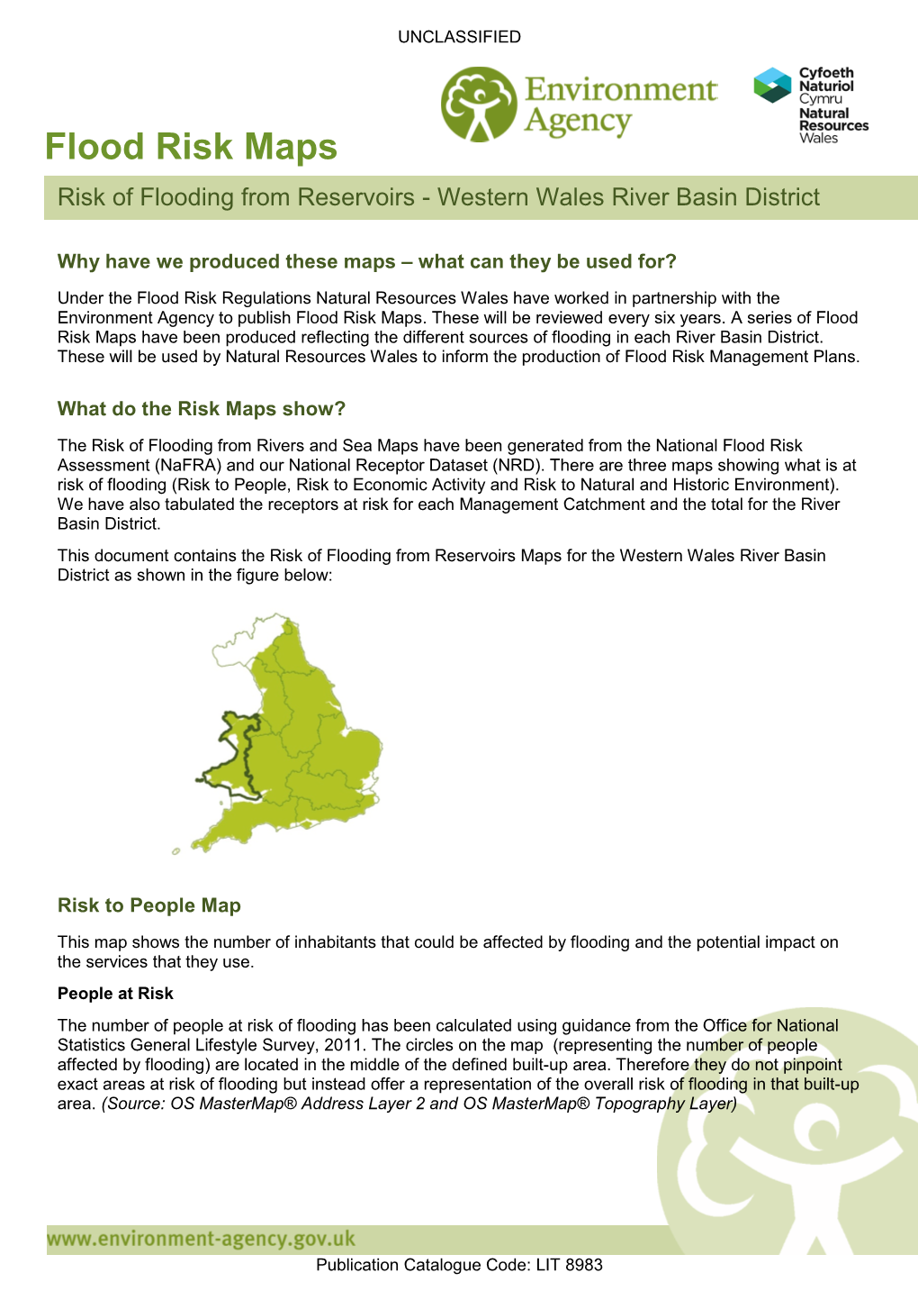 Flood Risk Maps Risk of Flooding from Reservoirs - Western Wales River Basin District