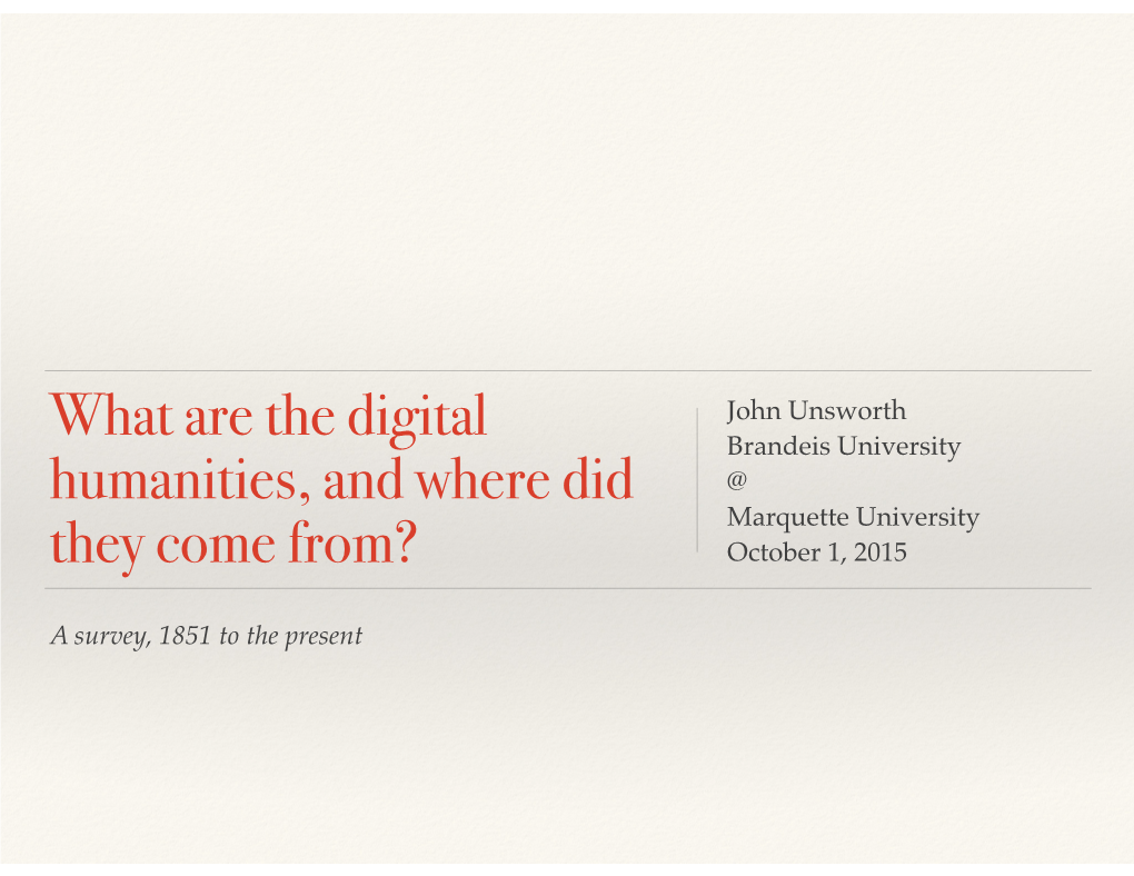 Digital Humanities”