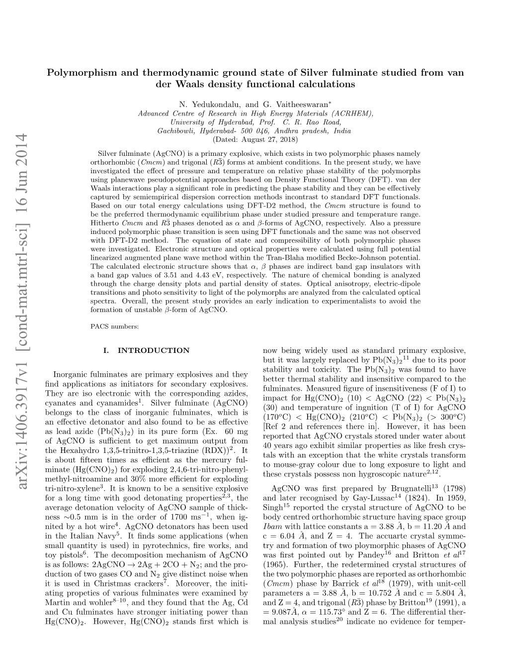 Arxiv:1406.3917V1 [Cond-Mat.Mtrl-Sci]