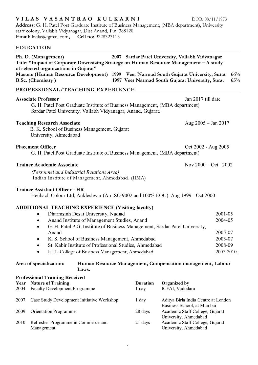 Resume Vilas Kulkarni.Pdf