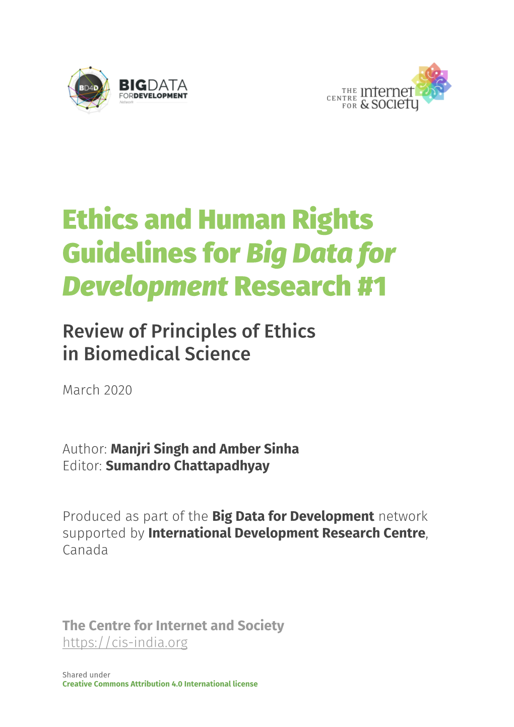 Ethics and Human Rights Guidelines for ​Big Data for Development ​ Research #1