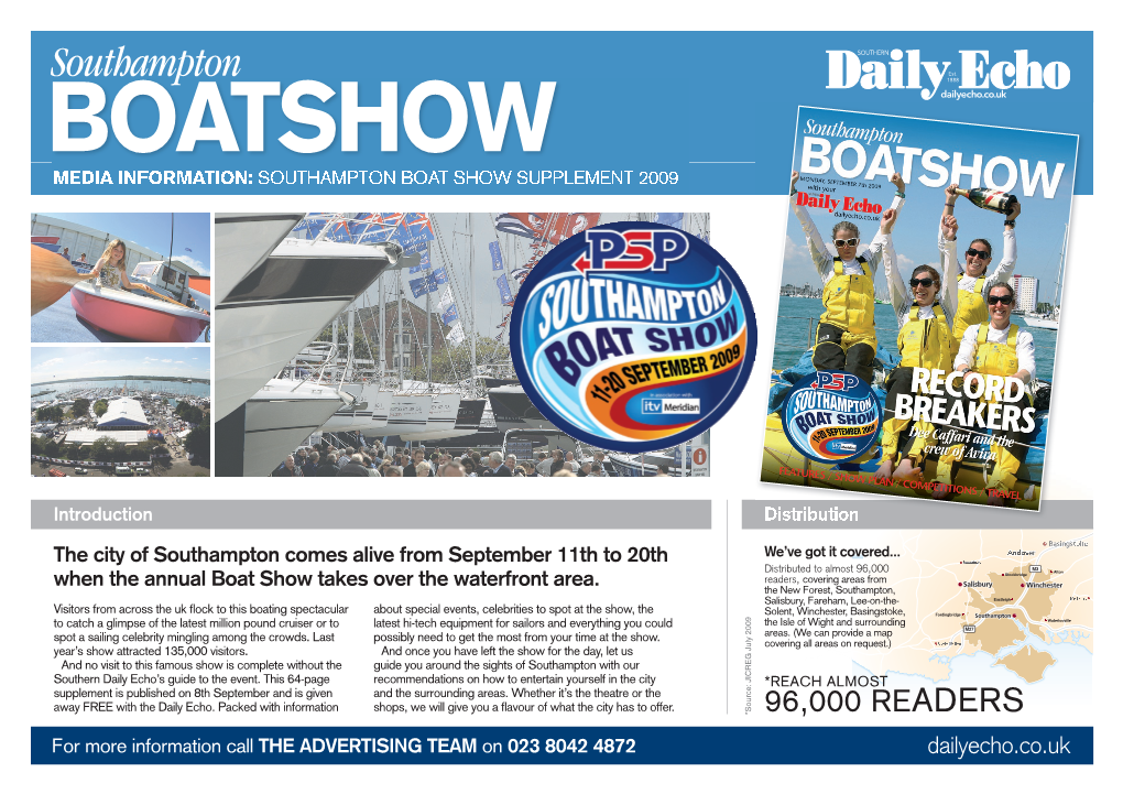 Southampton BOATSHOW MEDIA INFORMATION: SOUTHAMPTON BOAT SHOW SUPPLEMENT 2009