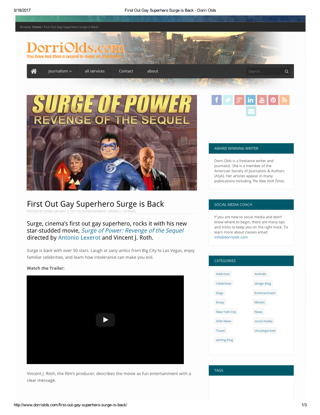 First out Gay Superhero Surge Is Back ­ Dorri Olds