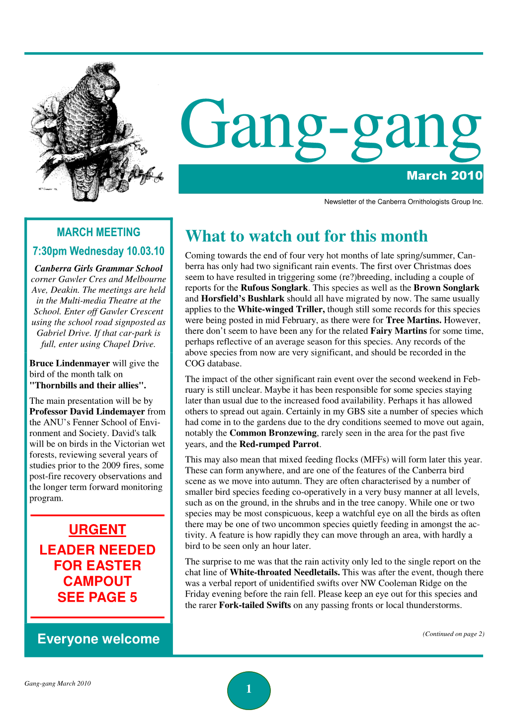 Gang-Gang March 2010