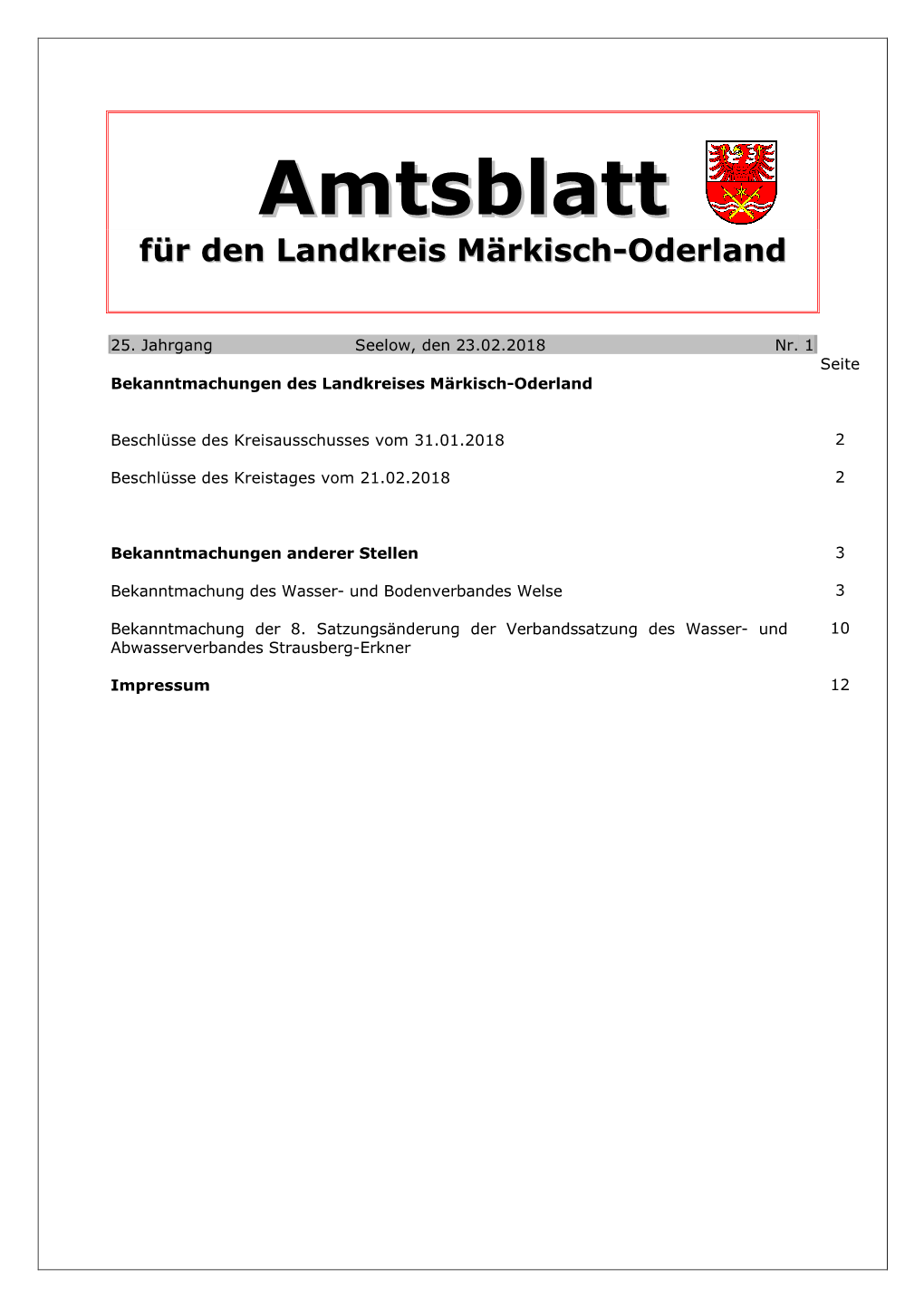 Amtsblatt Nr 1 Aus 2018