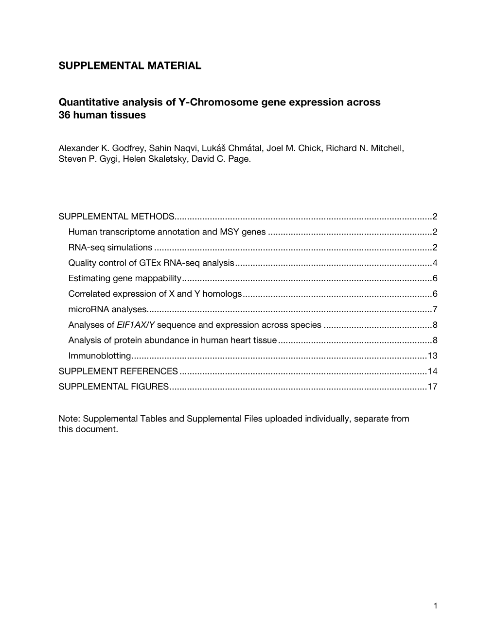 SUPPLEMENTAL MATERIAL Quantitative Analysis Of