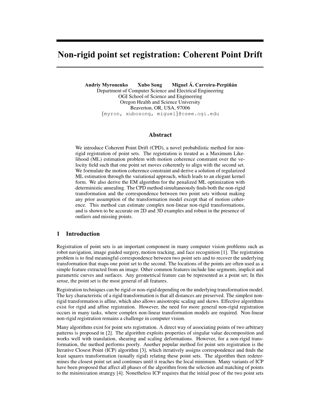 Coherent Point Drift