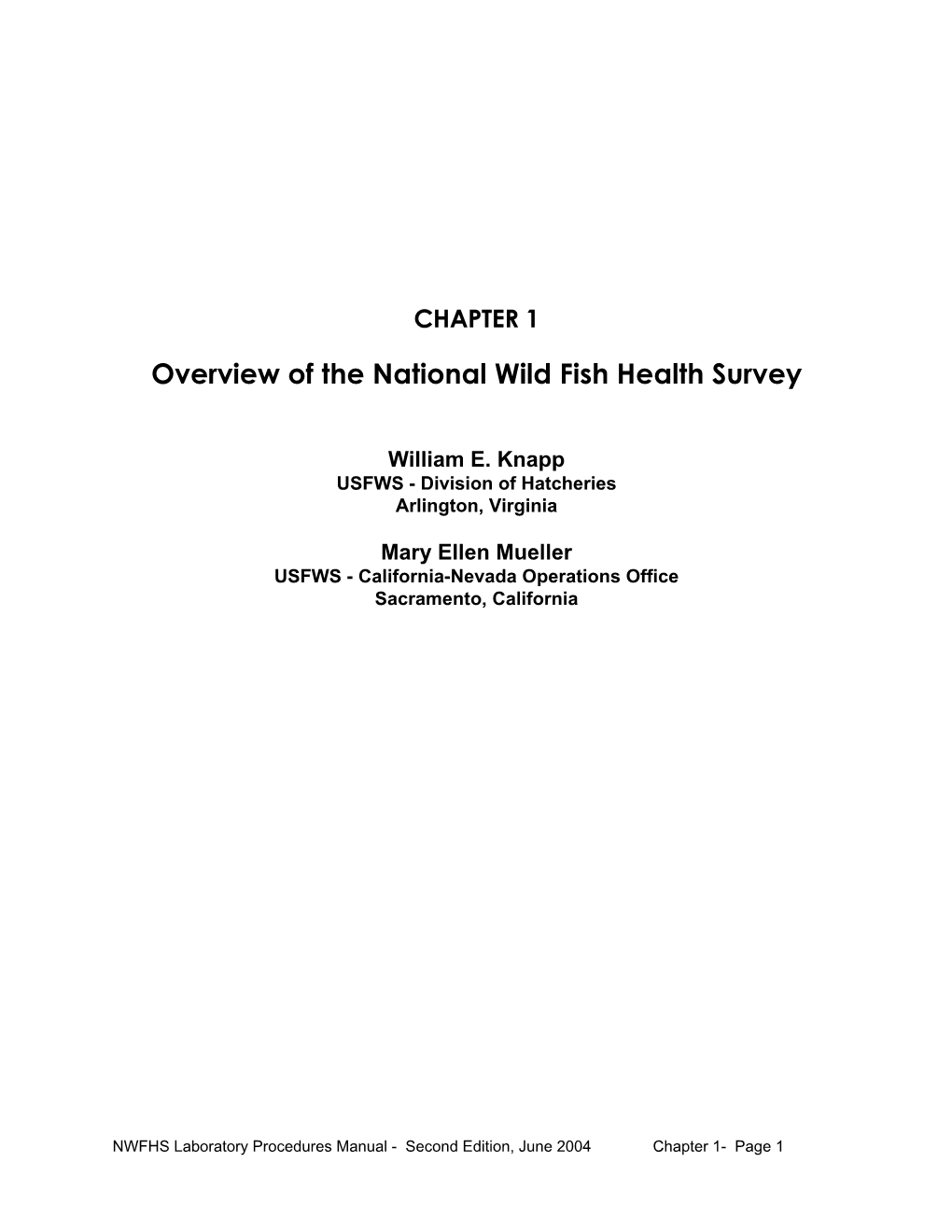 Overview of the National Wild Fish Health Survey