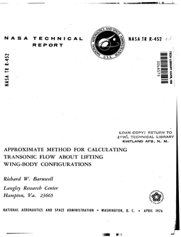Approximate Method for Calculating Transonic Flow About Lifting Wing-Body Configurations