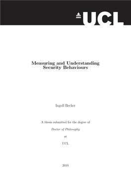 Measuring and Understanding Security Behaviours