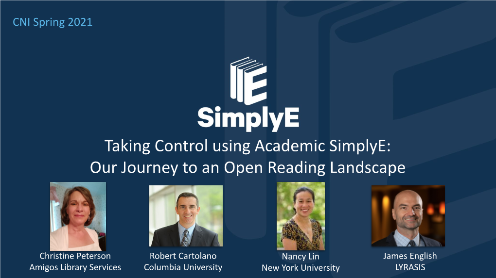 Taking Control Using Academic Simplye: Our Journey to an Open Reading Landscape