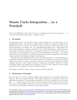 Monte Carlo Integration...In a Nutshell