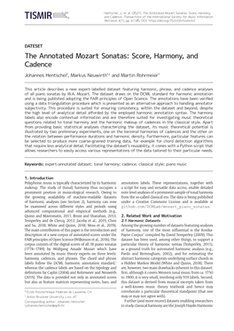 The Annotated Mozart Sonatas: Score, Harmony, and Cadence