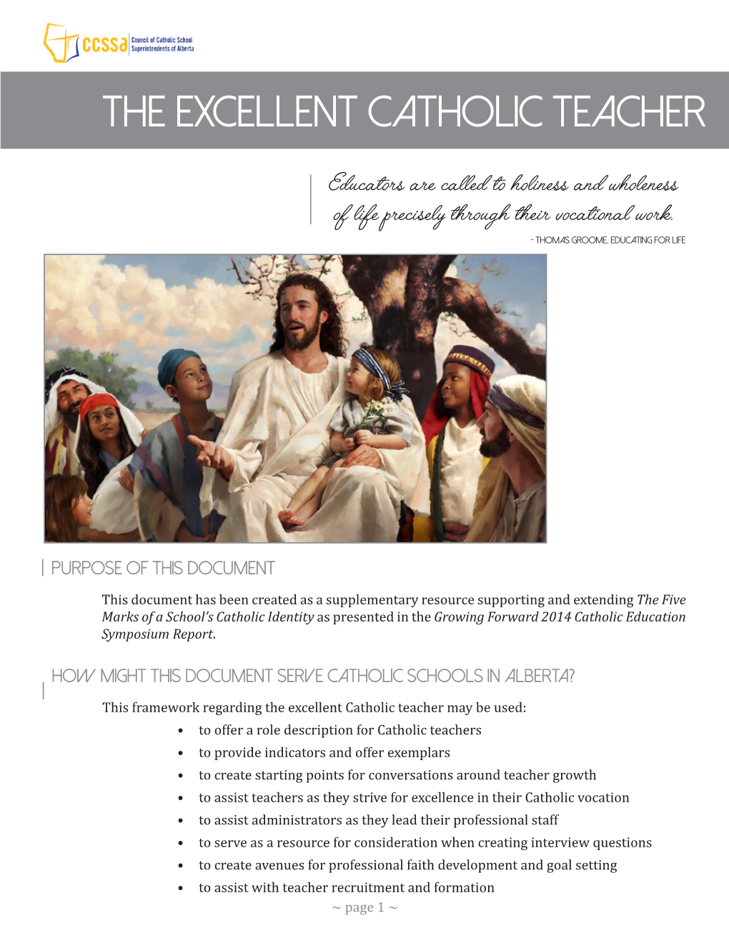 The Excellent Catholic Teacher