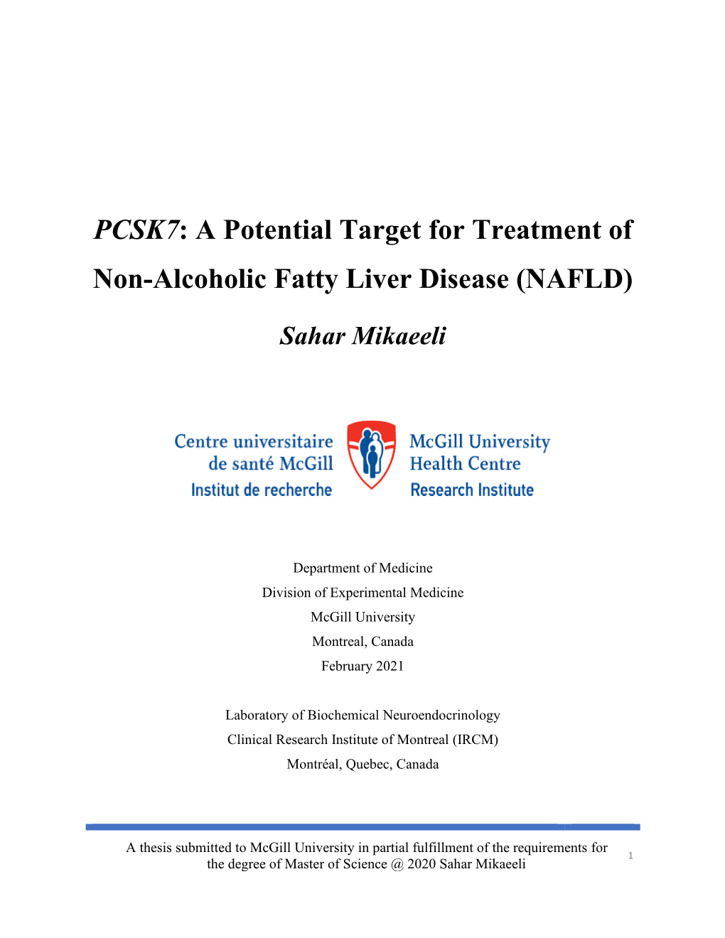 PCSK7: a Potential Target for Treatment of Non-Alcoholic Fatty Liver Disease (NAFLD)