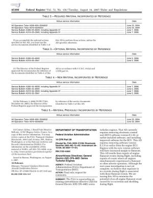 Federal Register/Vol. 72, No. 156/Tuesday, August 14, 2007
