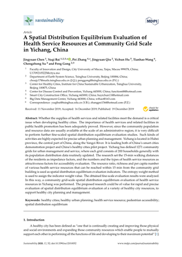 A Spatial Distribution Equilibrium Evaluation of Health Service Resources at Community Grid Scale in Yichang, China
