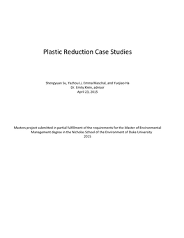 Plastic Reduction Case Studies