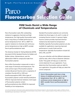 FKM Seals Resist a Wide Range of Chemicals and Temperatures