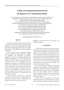 A Study on the Impression Received from the Response of a Communication Robot