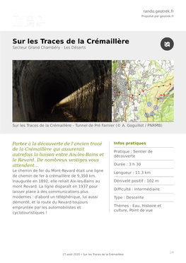 Sur Les Traces De La Crémaillère Secteur Grand Chambéry - Les Déserts