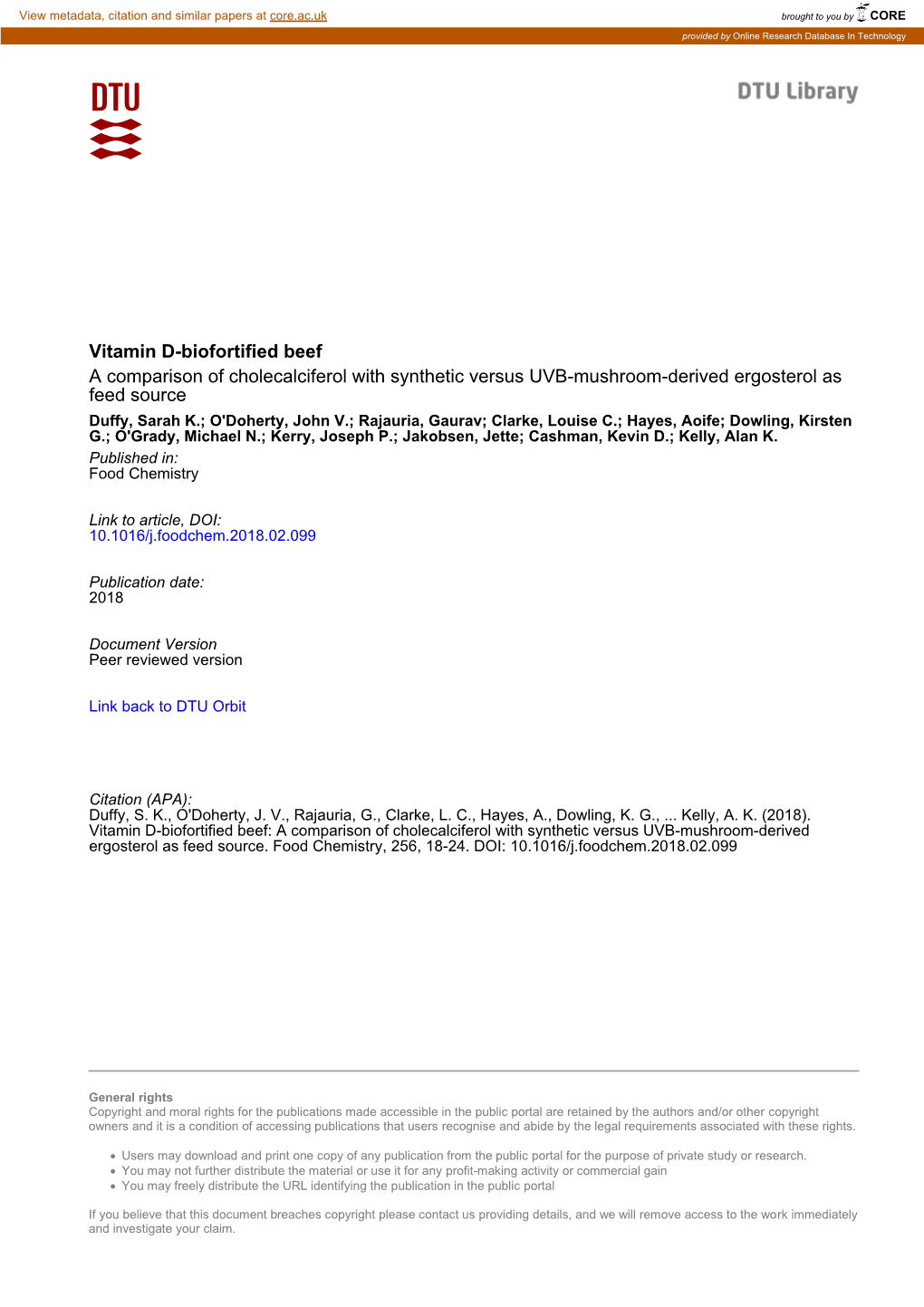 Vitamin D-Biofortified Beef