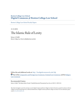 The Islamic Rule of Lenity: Judicial Discretion and Legal Canons