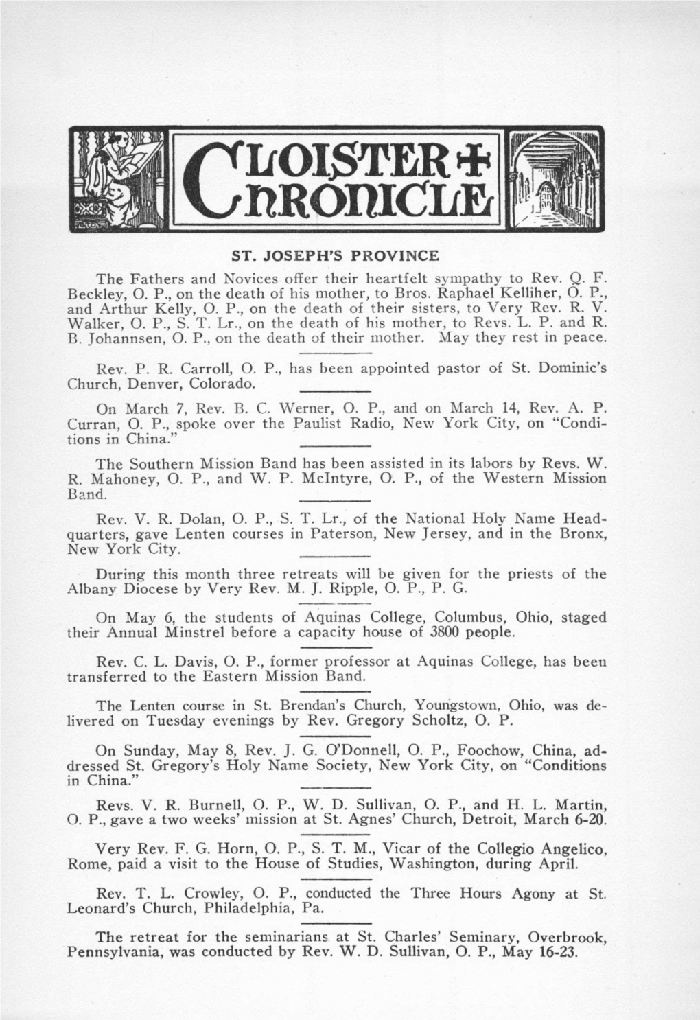 Cloister Chronicle 163