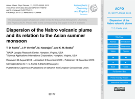 Dispersion of the Nabro Volcanic Plume T