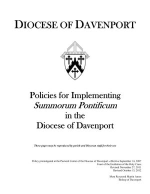 Implementing Summorum Pontificum in the Diocese of Davenport
