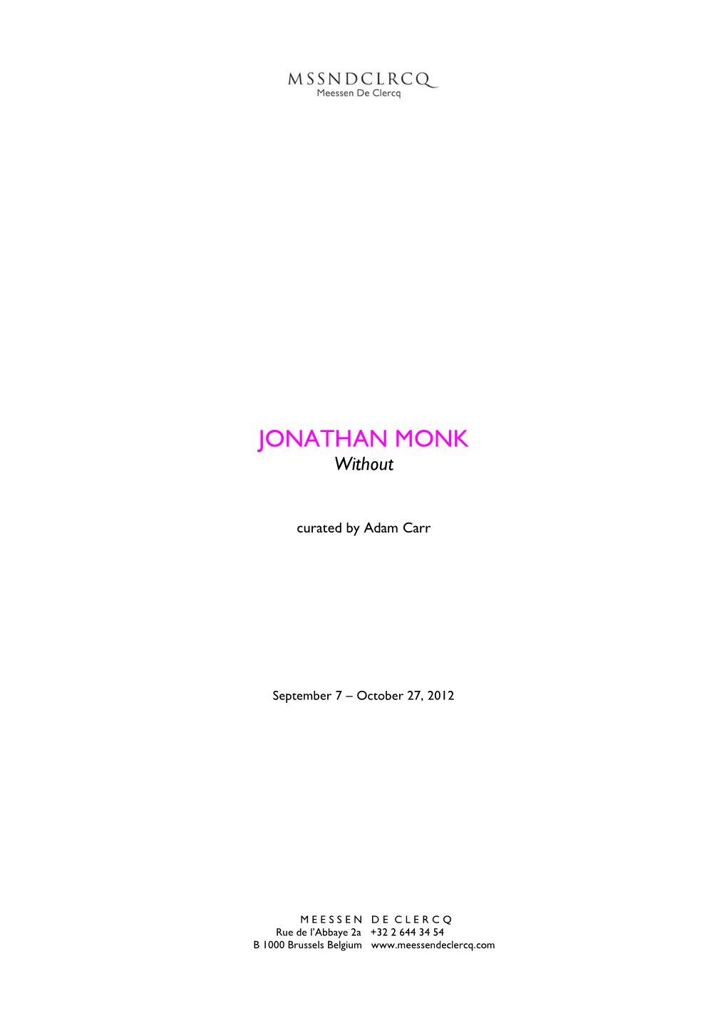 JONATHAN MONK Without