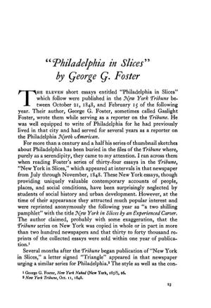 ""Philadelphia in Slices" H Qeorge Q. Foster